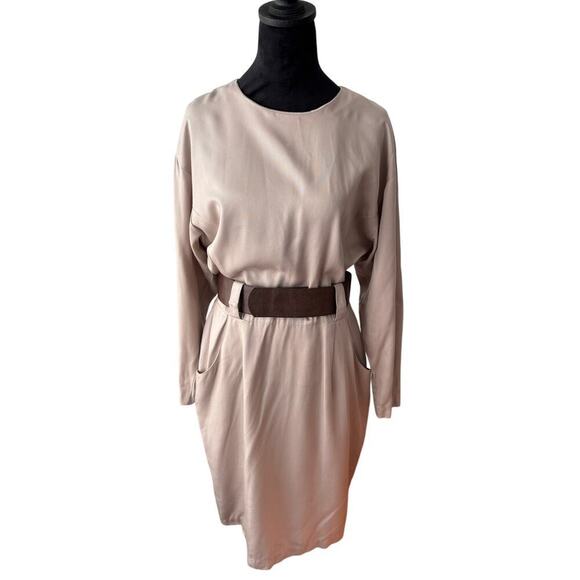 Rabbit Rabbit Rabbit Dresses & Skirts - Vintage Rabbit Rabbit Rabbit Designs Taupe Dress – Equestrian Womens Size: 13/14